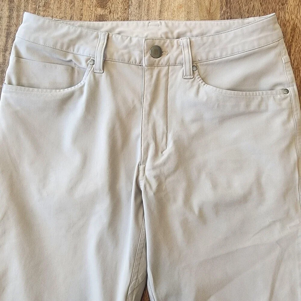 Lululemon Pants Mens 28 Beige Slim Fit Stretch Khaki 5 Pocket Casual Athletic